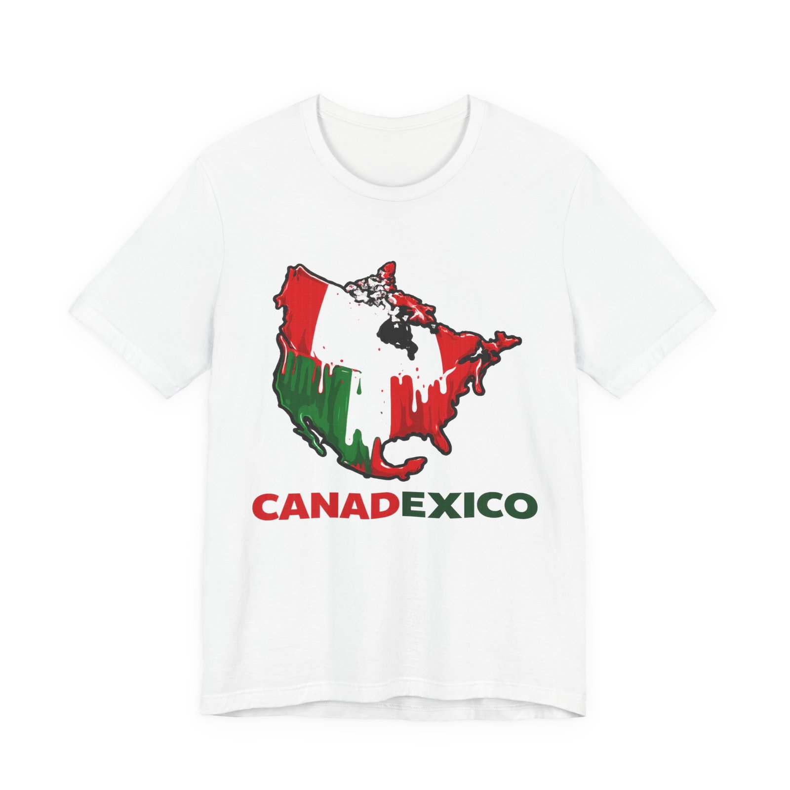 Canadexico Map T-Shirt — Canada + Mexico Flag Mashup Tee