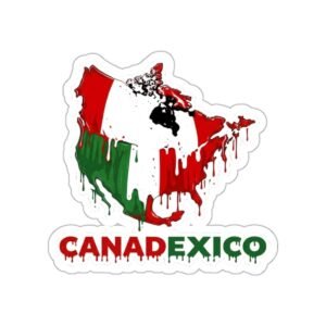 Canada Mexico Map Flag Die-Cut Sticker — Dripping Red & Green CanadaMexico Decal